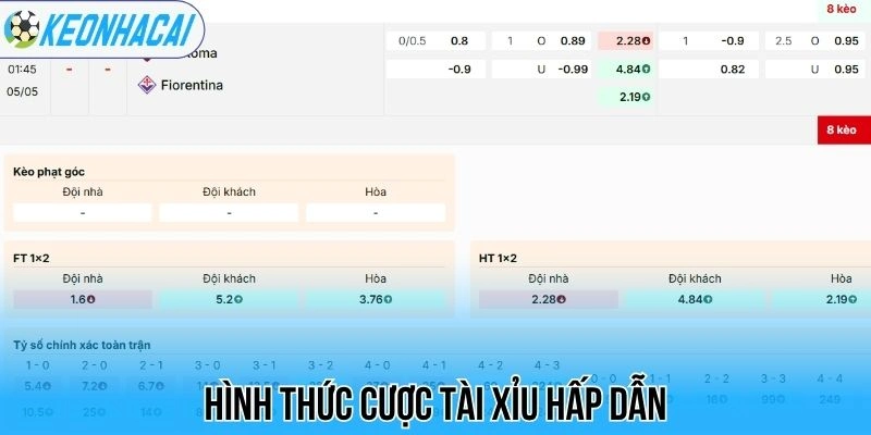 Kèo nhà cái 197 Hình thức cược tài xỉu hấp dẫn